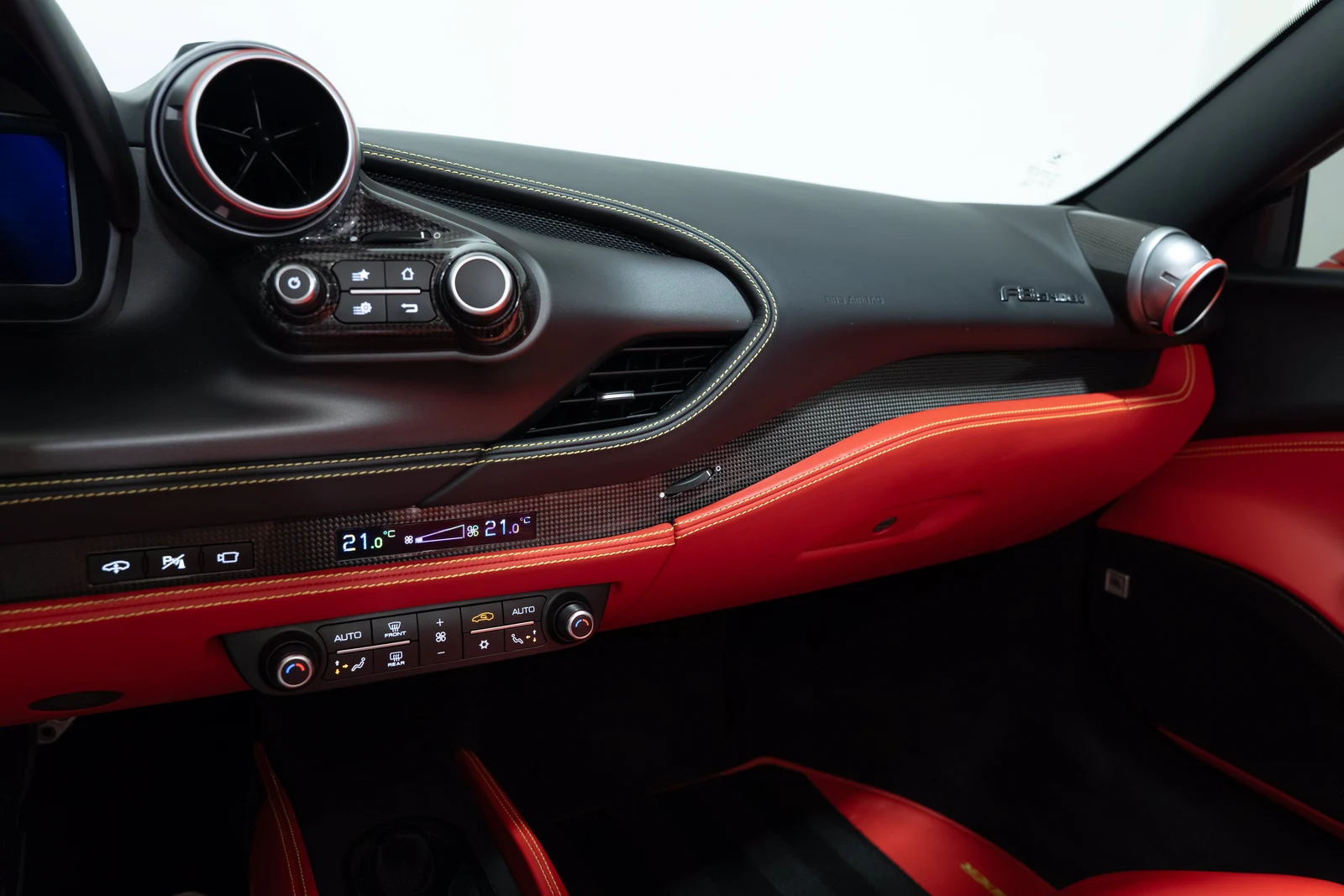 2021 Ferrari F8 Spider interior, Rosso Ferrari