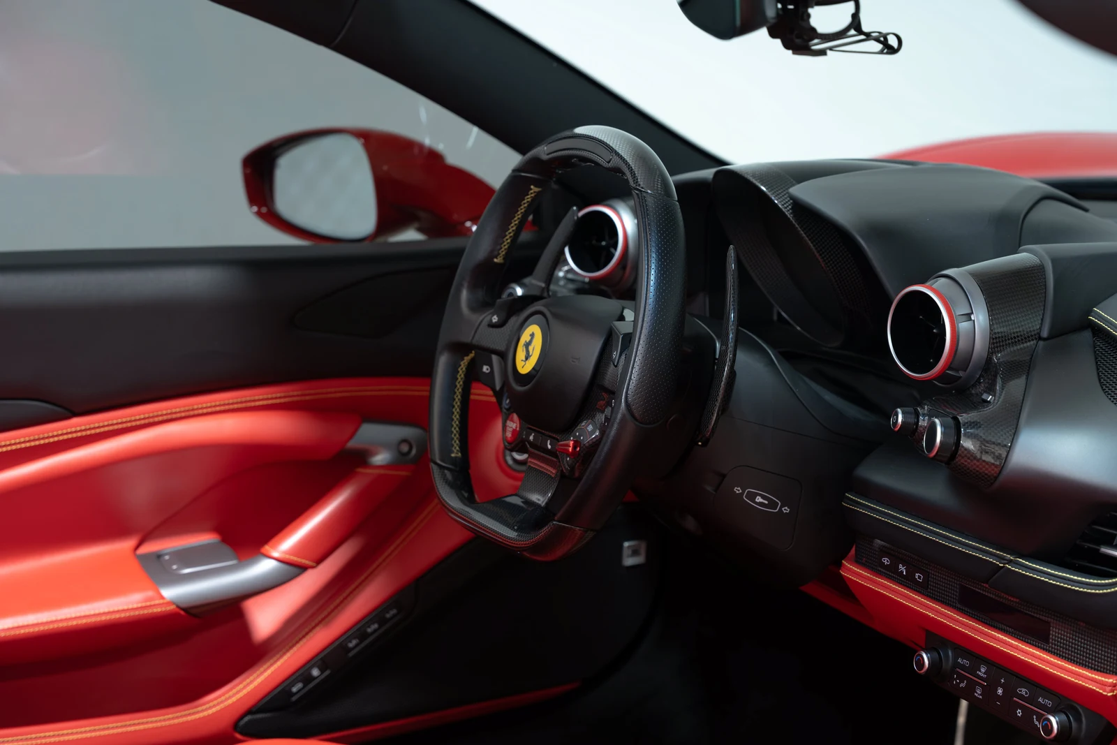 2021 Ferrari F8 Spider interior, Rosso Ferrari