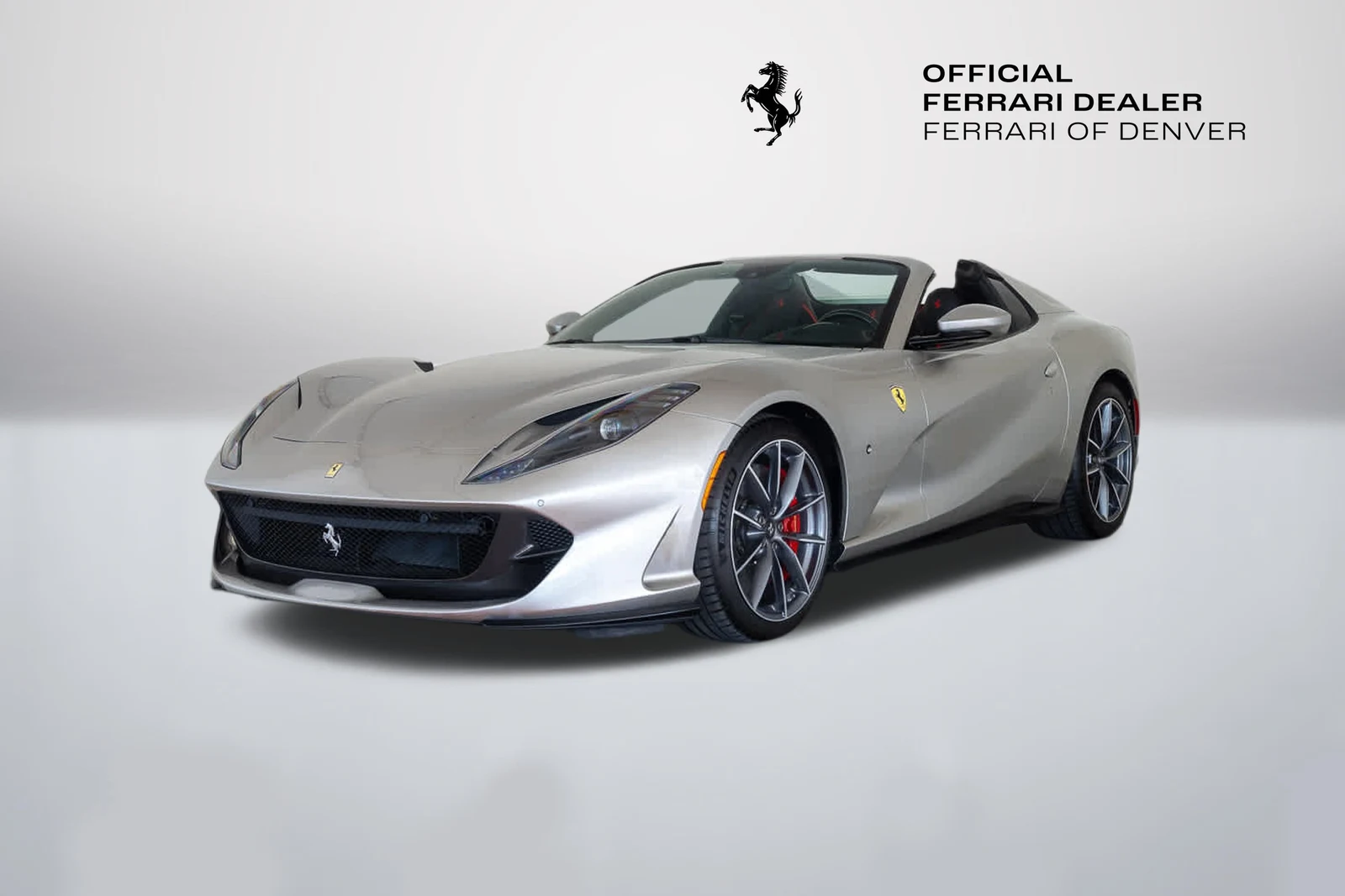 Alluminio Lucido Ferrari 812 GTS in a front three-quarter view