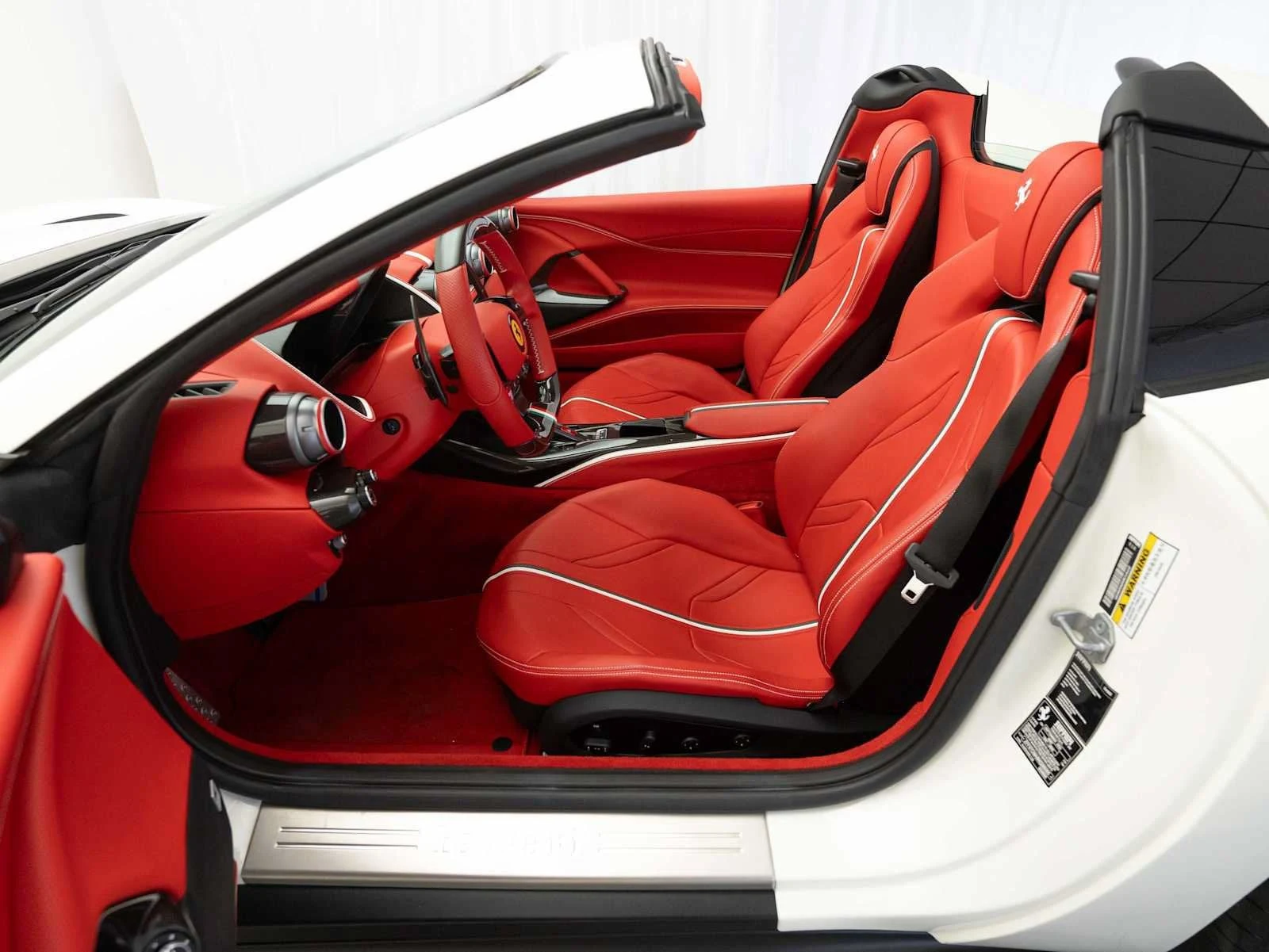 2022 Ferrari 812 GTS interior, seats, Rosso Ferrari