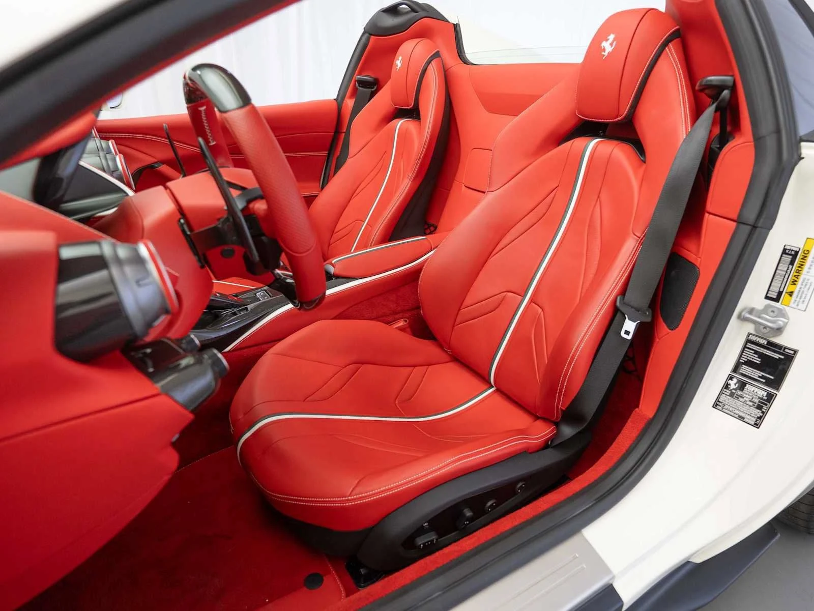 2022 Ferrari 812 GTS interior, seats, Rosso Ferrari