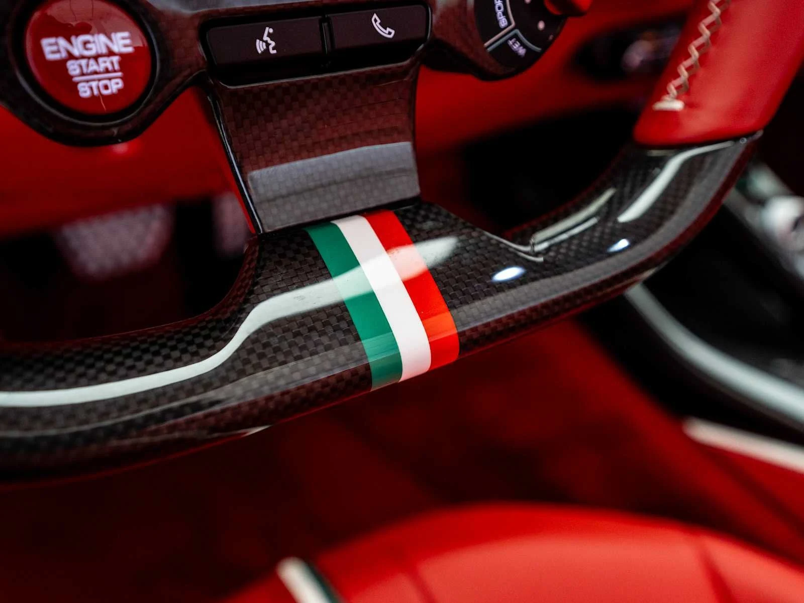 2022 Ferrari 812 GTS interior, Rosso Ferrari