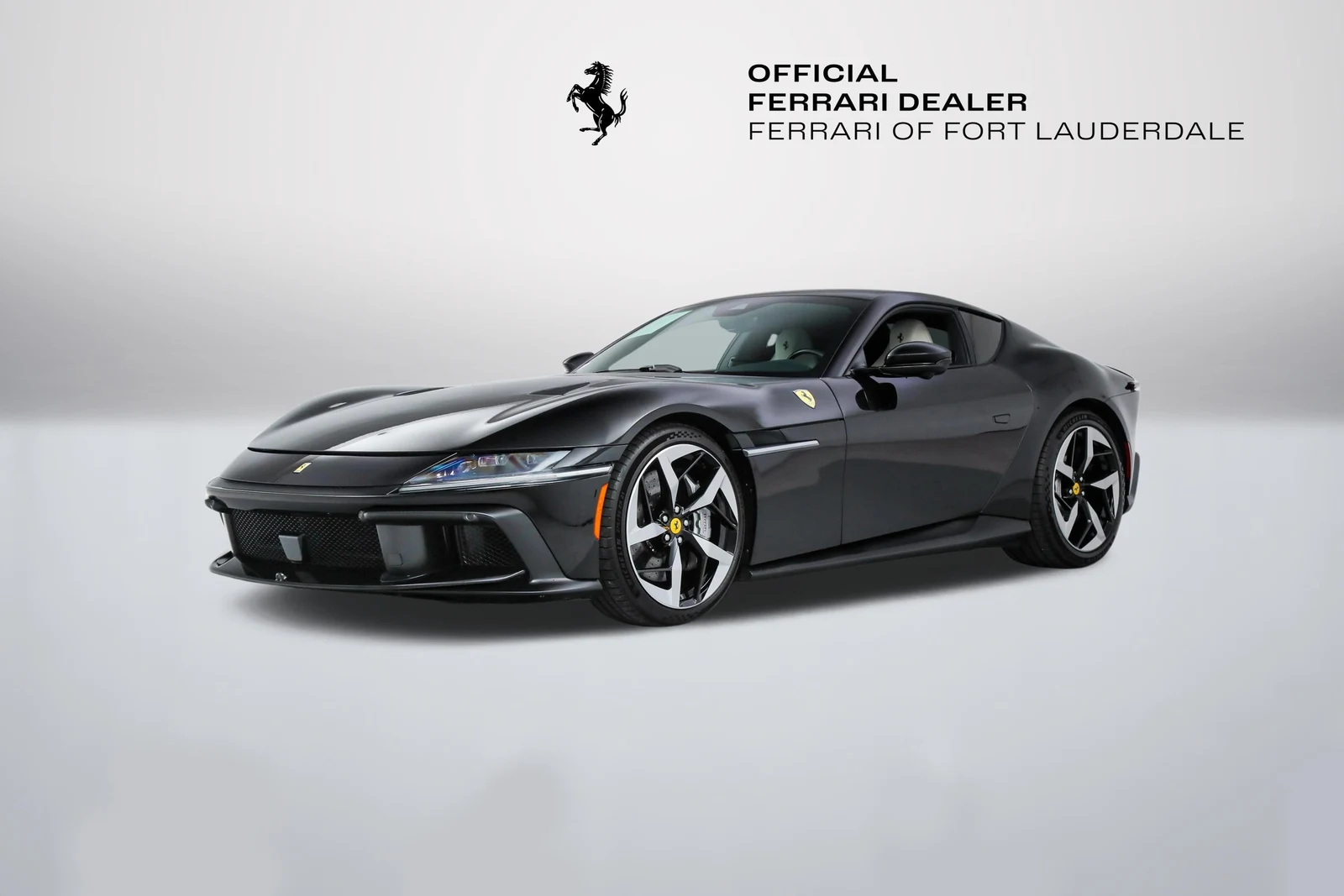 Nero Ferrari 12Cilindri in a front three-quarter view