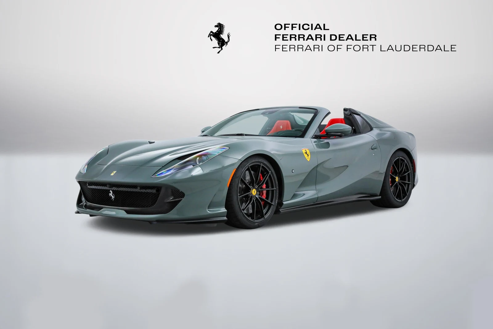 Grigio Medio Ferrari 812 GTS in a front three-quarter view