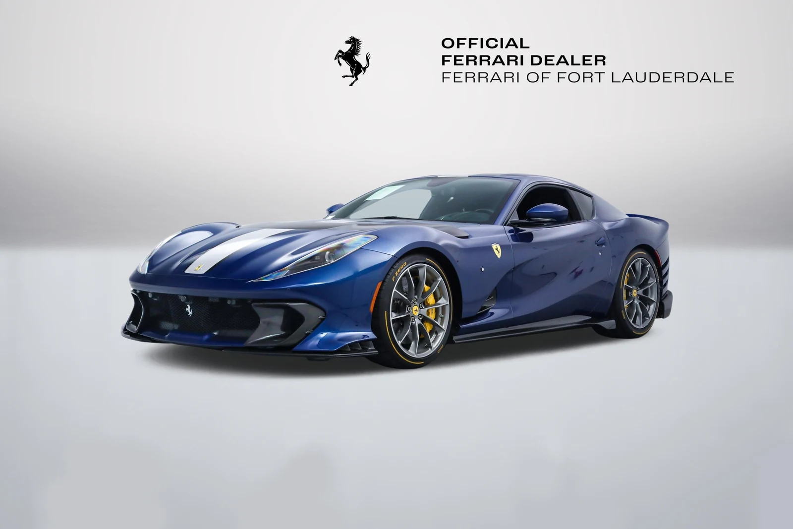 Blu Tour De France Ferrari 812 Competizione in a front three-quarter view