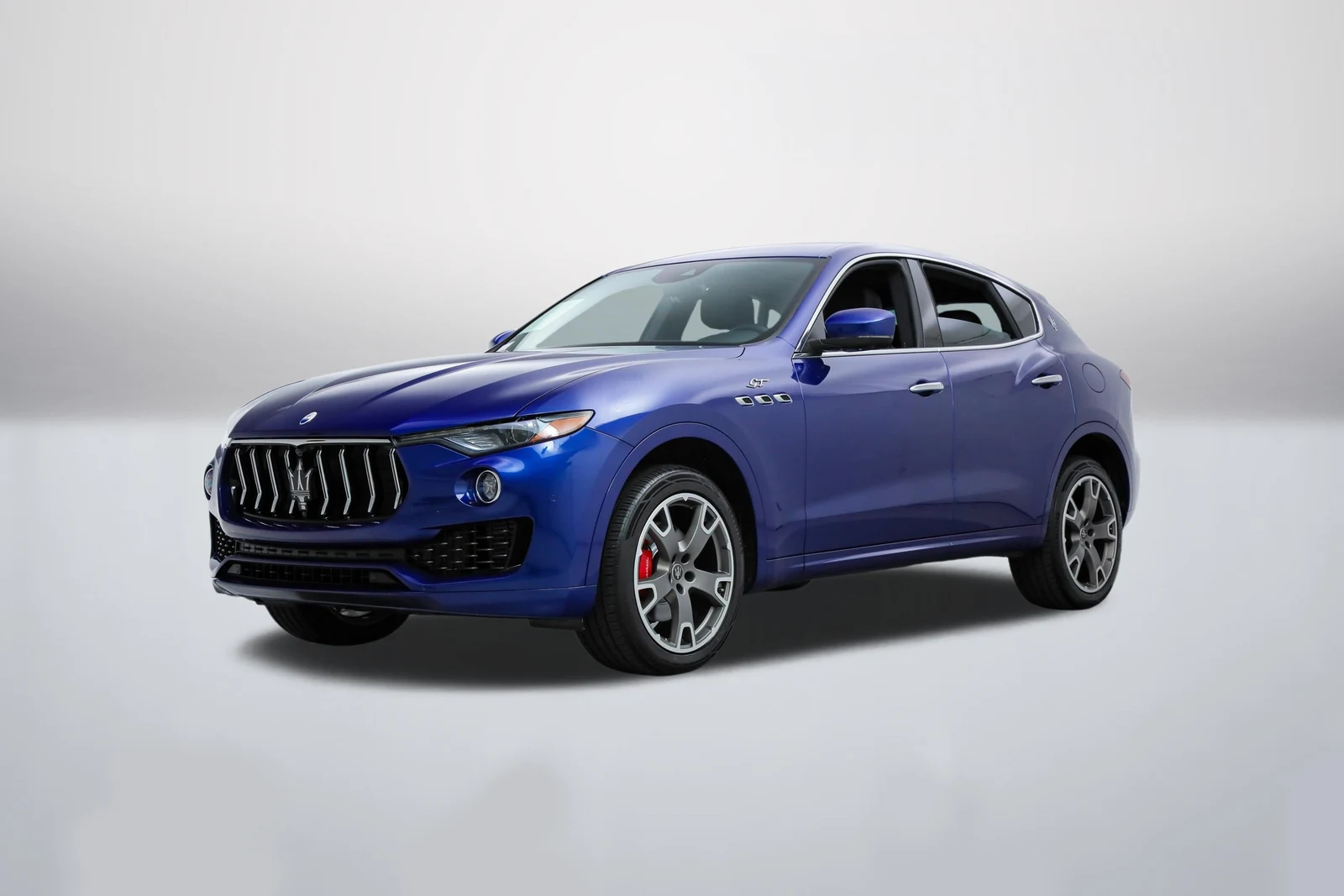 Blu Emozione Maserati Levante GT in a front three-quarter view
