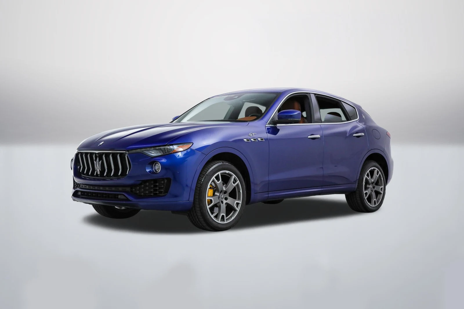 Blu Emozione Maserati Levante GT in a front three-quarter view