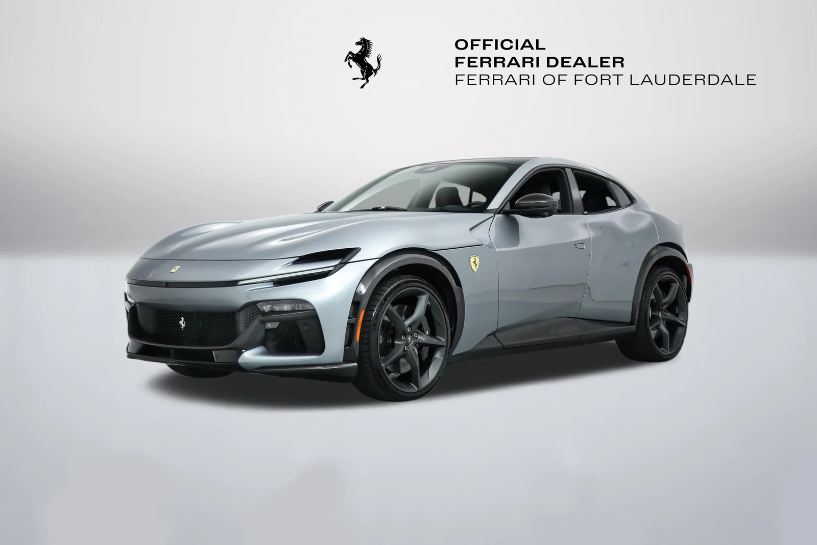 Grigio Titanio Metall Ferrari Purosangue in a front three-quarter view