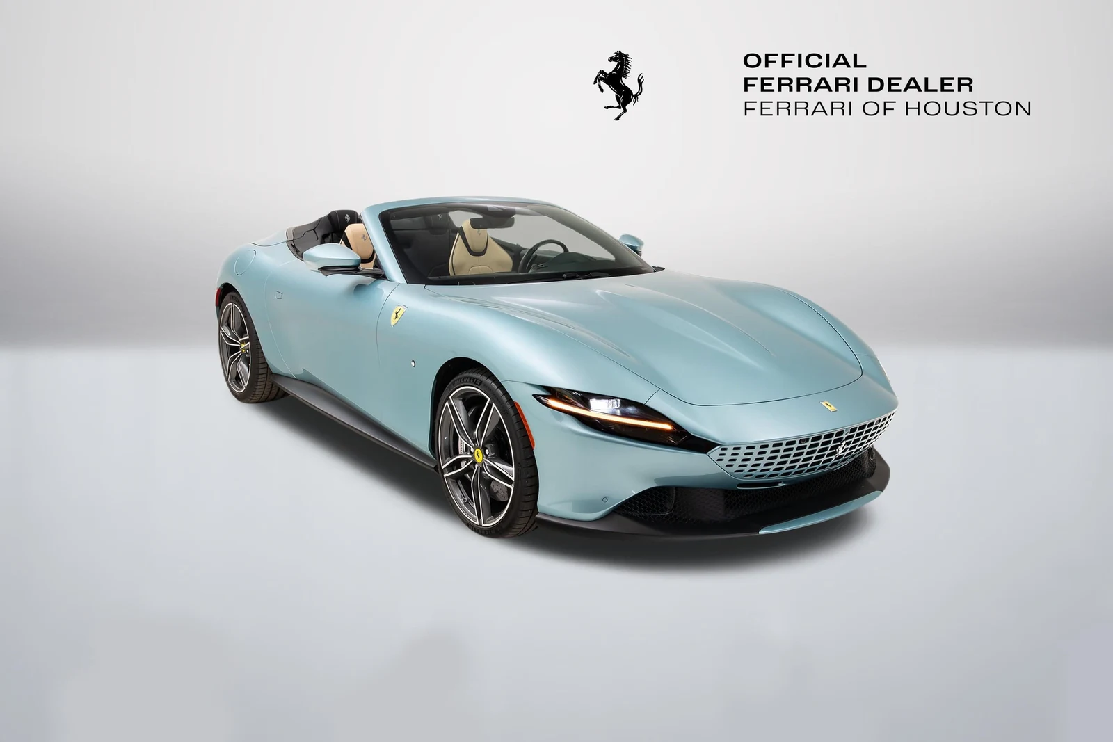 Ferrari Roma Spider in a front three-quarter view