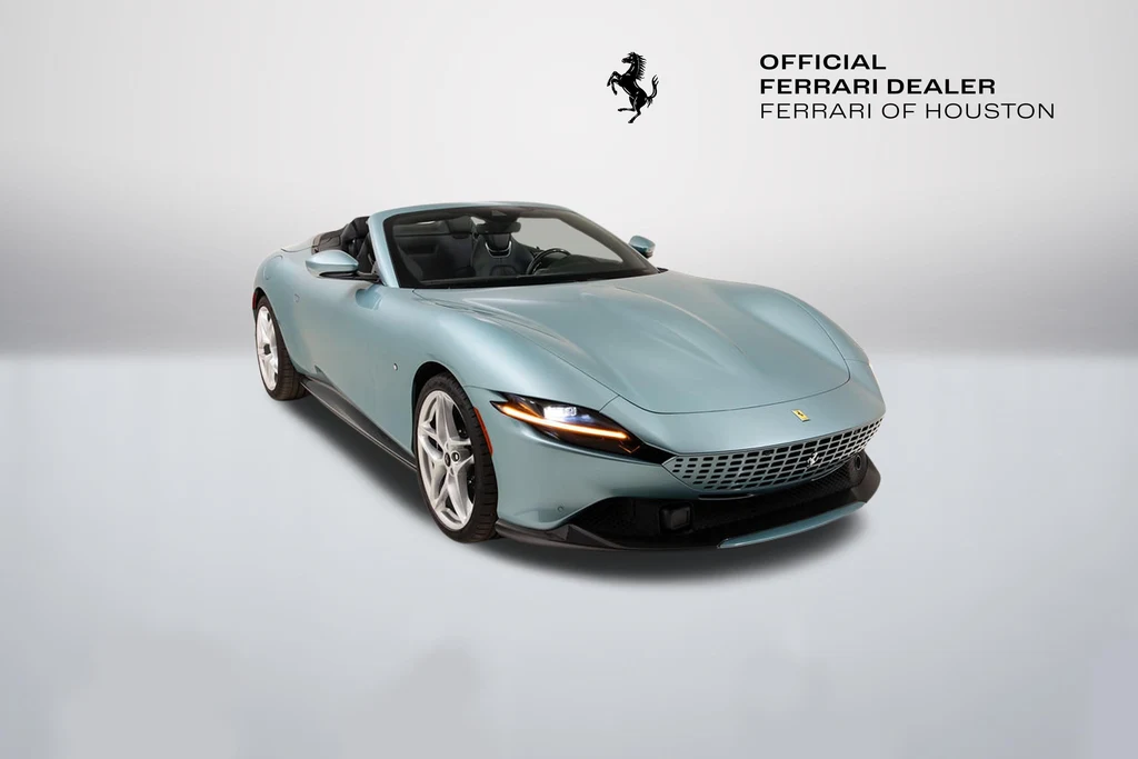 Ferrari Roma Spider in a front three-quarter view