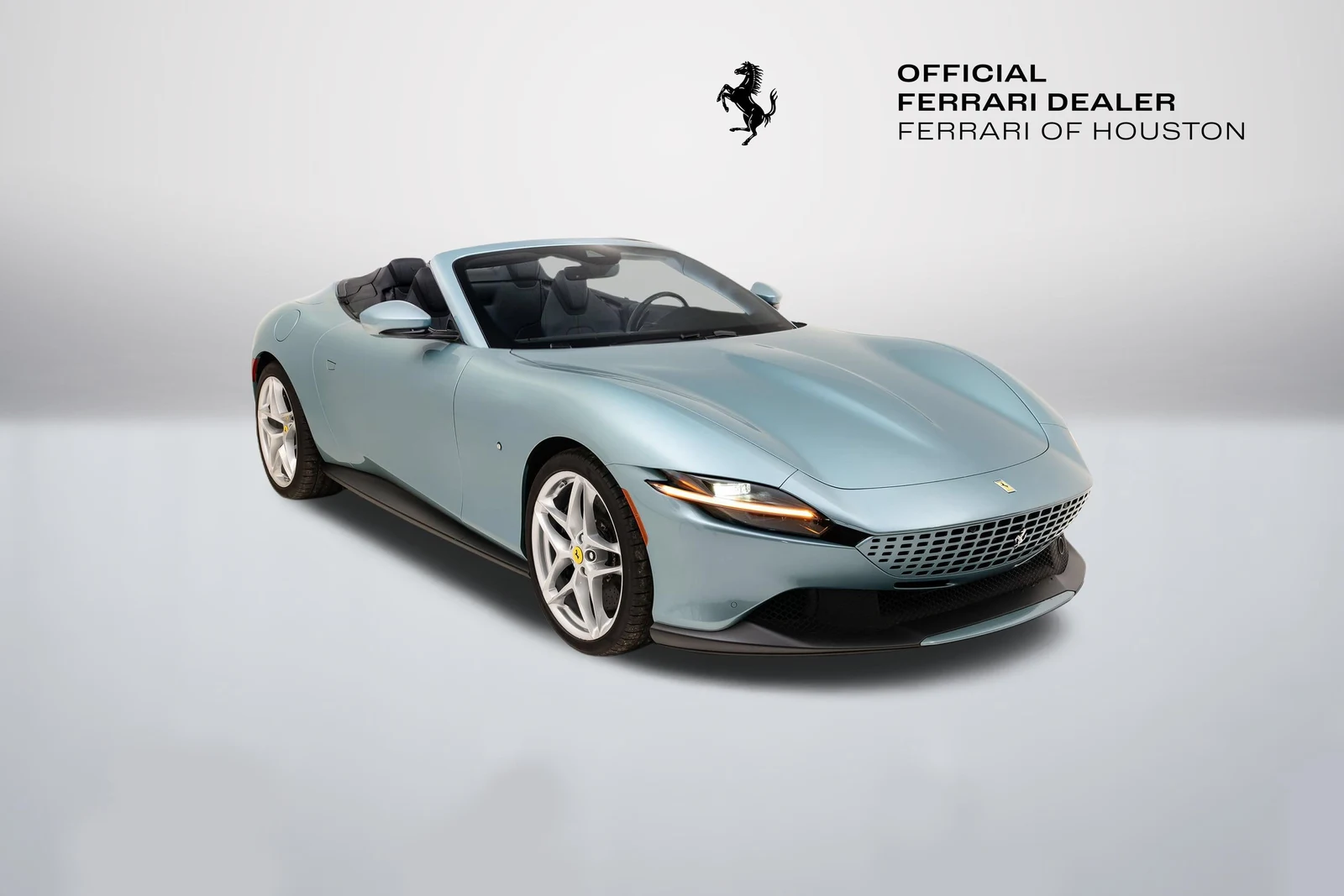 Ferrari Roma Spider in a front three-quarter view