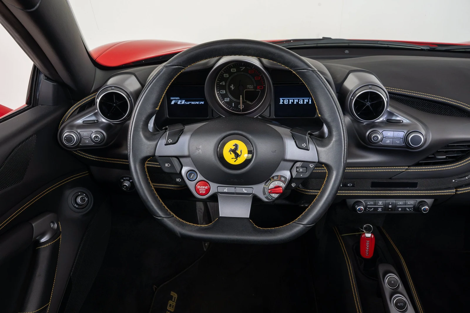 2021 Ferrari F8 Spider interior, dashboard, Nero