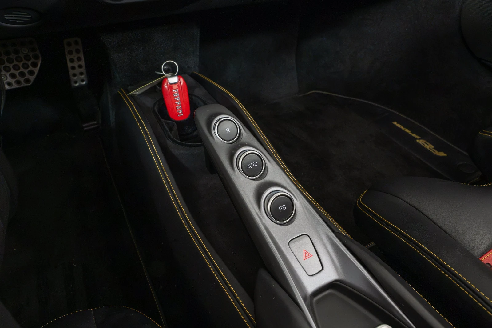 2021 Ferrari F8 Spider interior, center console, Nero