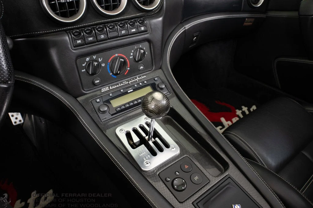 2001 Ferrari 550 Barchetta Pininfarina interior, center console, Nero