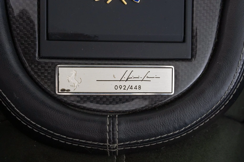2001 Ferrari 550 Barchetta Pininfarina interior, door sill, Nero