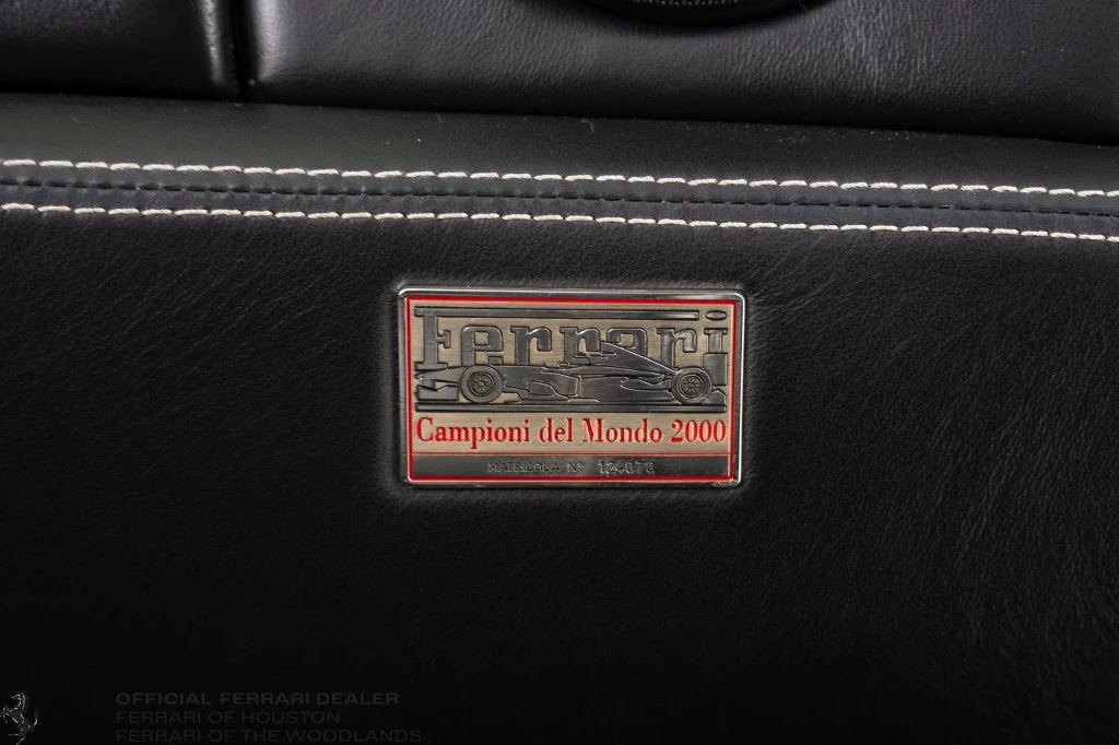 2001 Ferrari 550 Barchetta Pininfarina interior, door sill, Nero