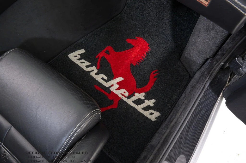 2001 Ferrari 550 Barchetta Pininfarina interior, door sill, Nero