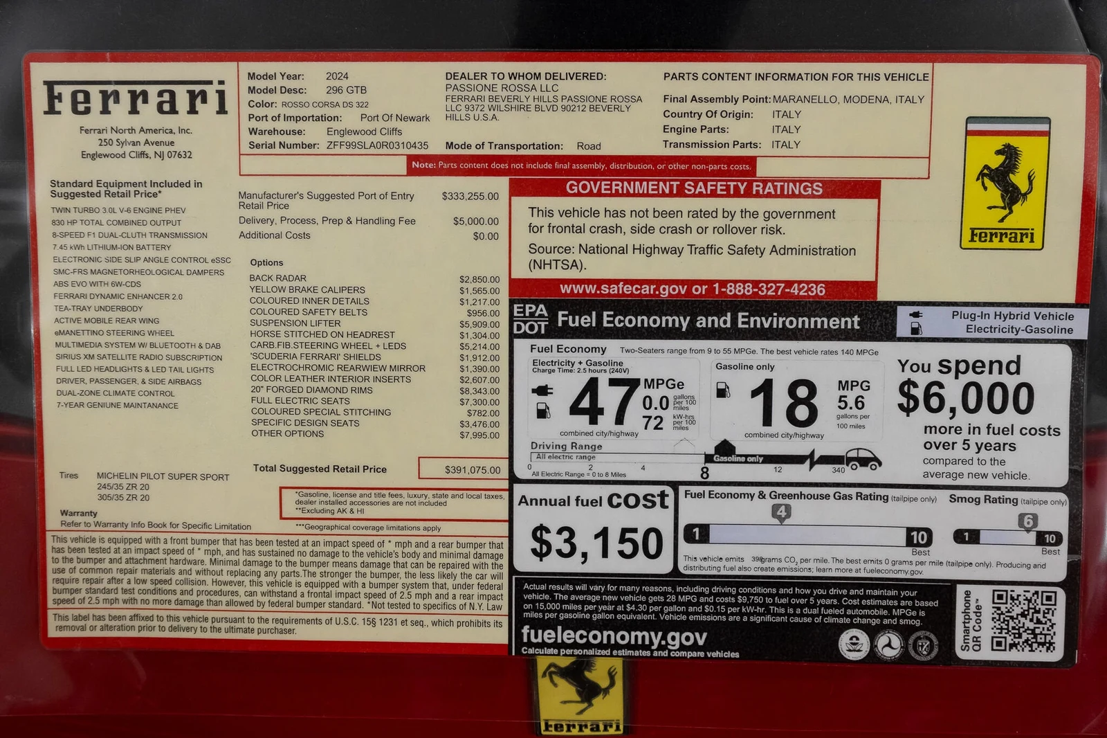 2024 Ferrari 296 GTB, 15/30