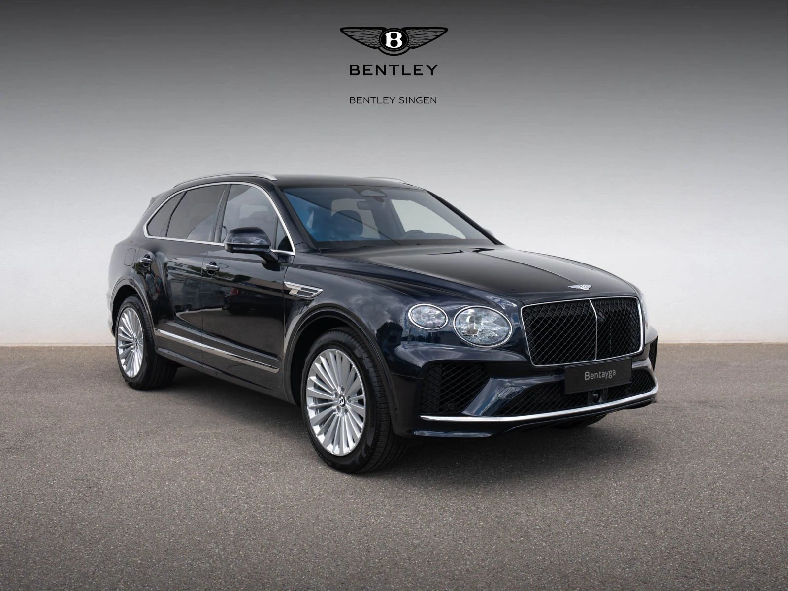 Bentley Bentayga V8, full-car front three-quarter view.