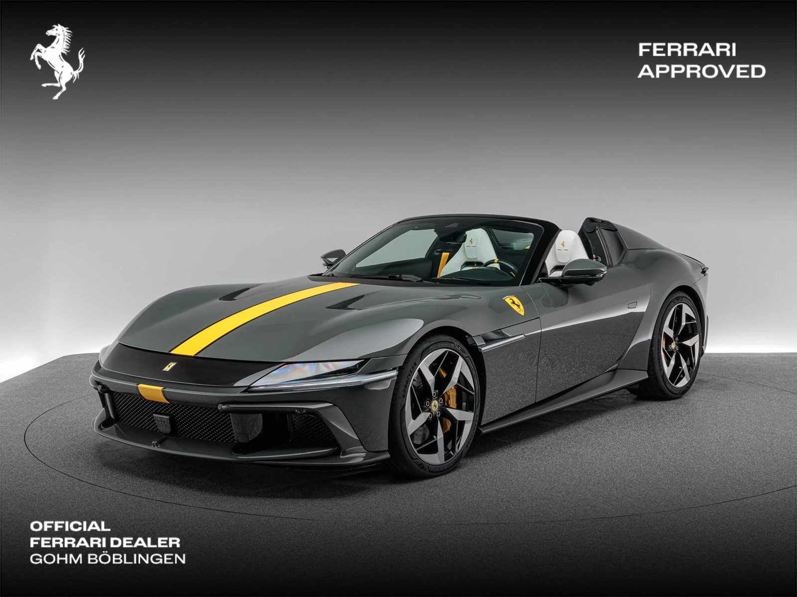Ferrari 12Cilindri Spider, full-car front three-quarter view.
