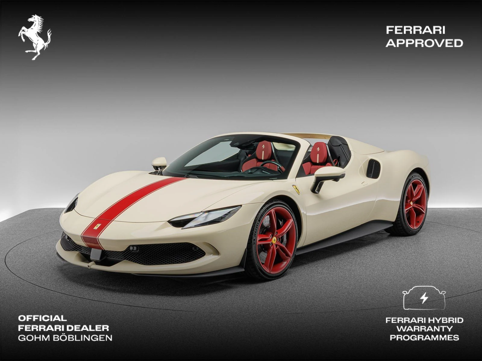 Ferrari 296 GTS, full-car front three-quarter view.