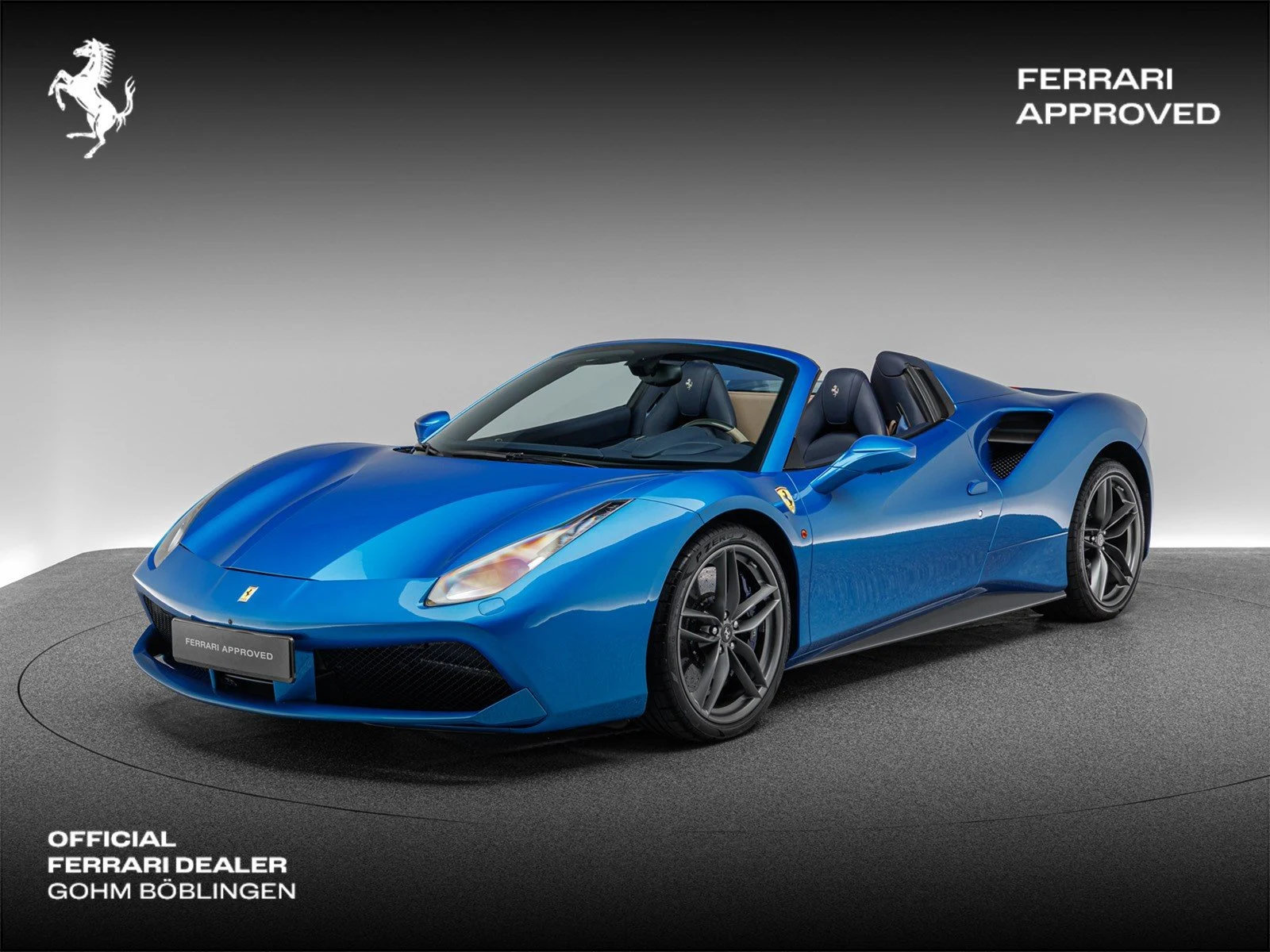 Ferrari 488 Spider, full-car front three-quarter view.