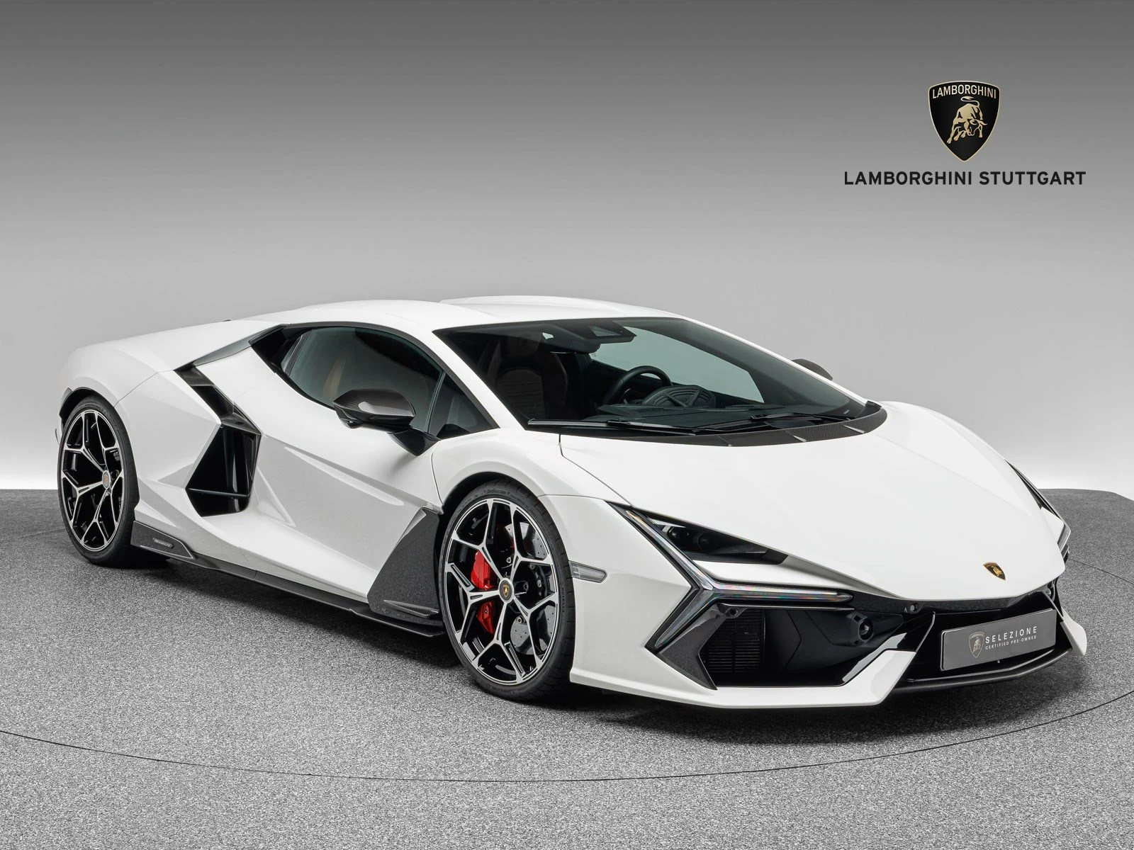 Lamborghini Revuelto, full-car front three-quarter view.