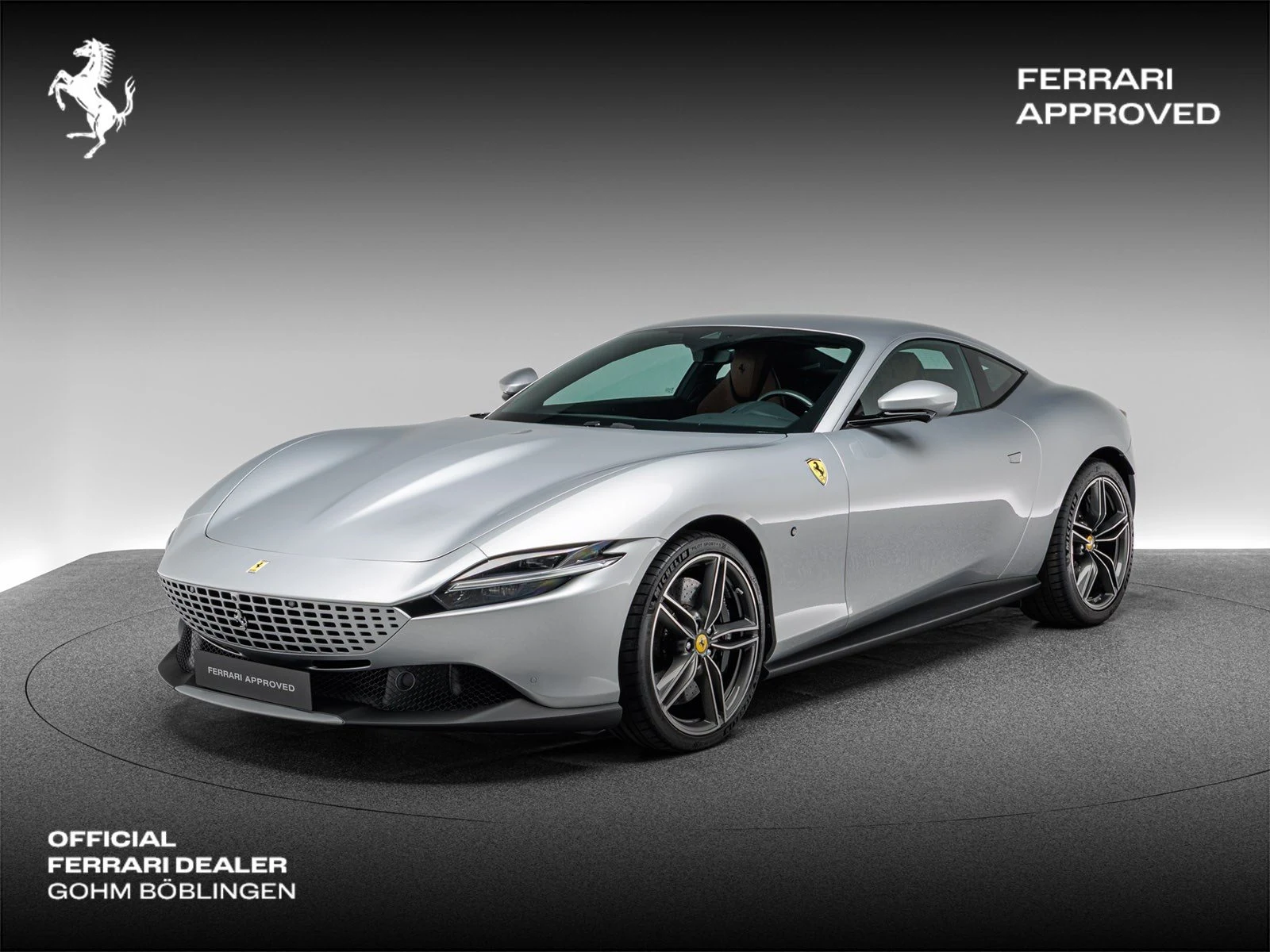 Ferrari Roma, full-car front three-quarter view.