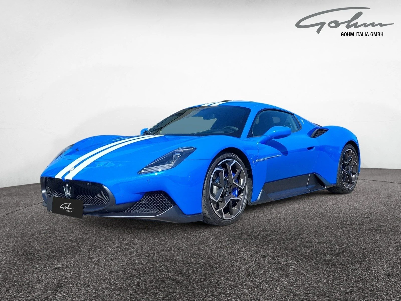 Maserati MC20, full-car front three-quarter view.