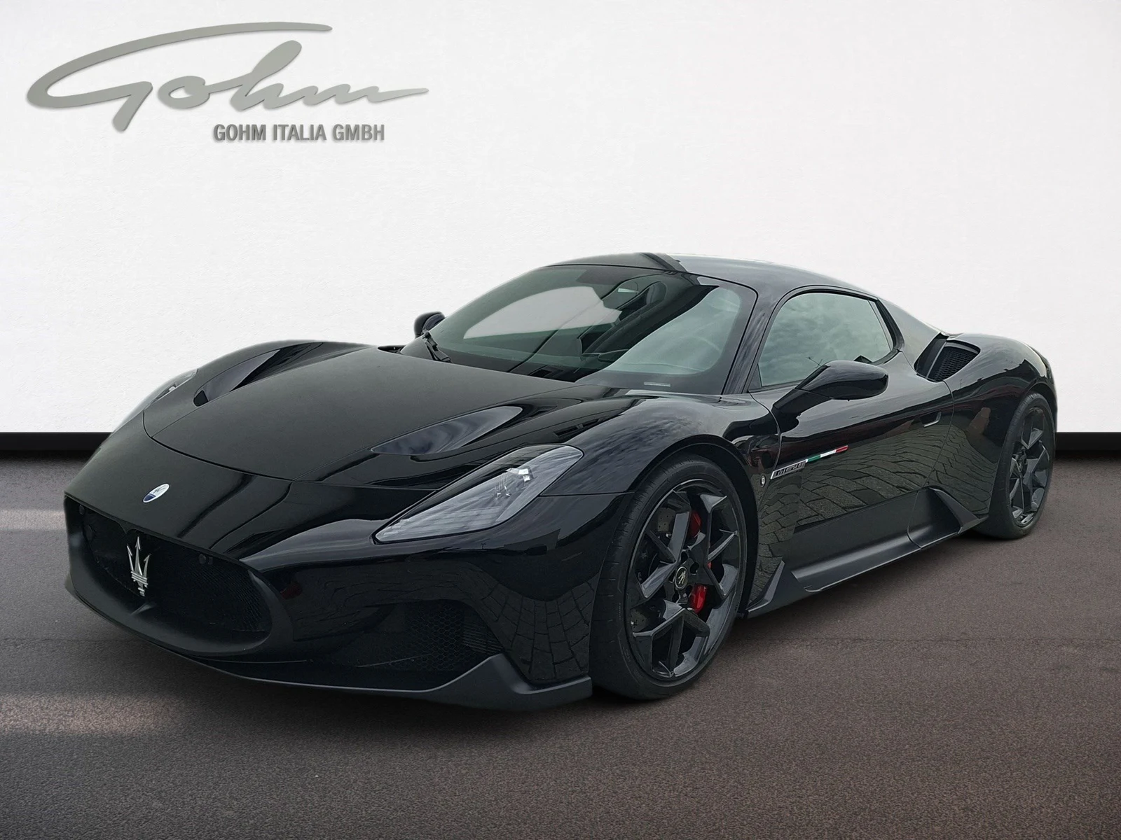 Maserati MC20, full-car front three-quarter view.