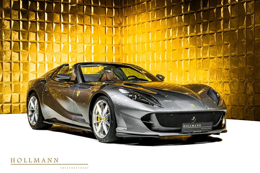 metallic Grigio Ferro Ferrari 812 GTS, front three-quarter view.