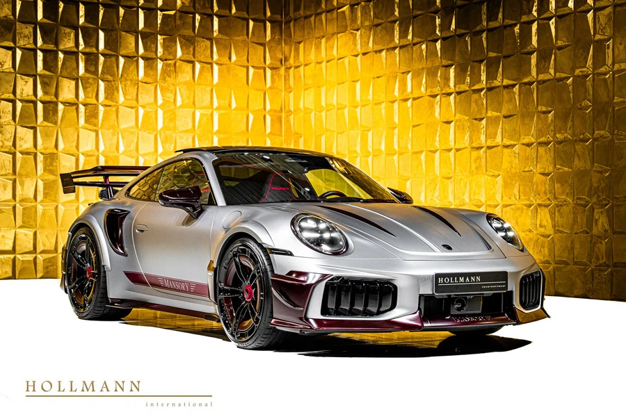 Porsche 911 Turbo S MANSORY, front three-quarter view.