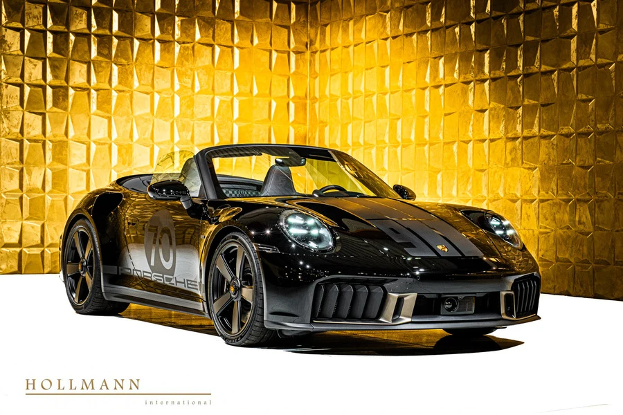 Porsche 911 Spirit 70, front three-quarter view.