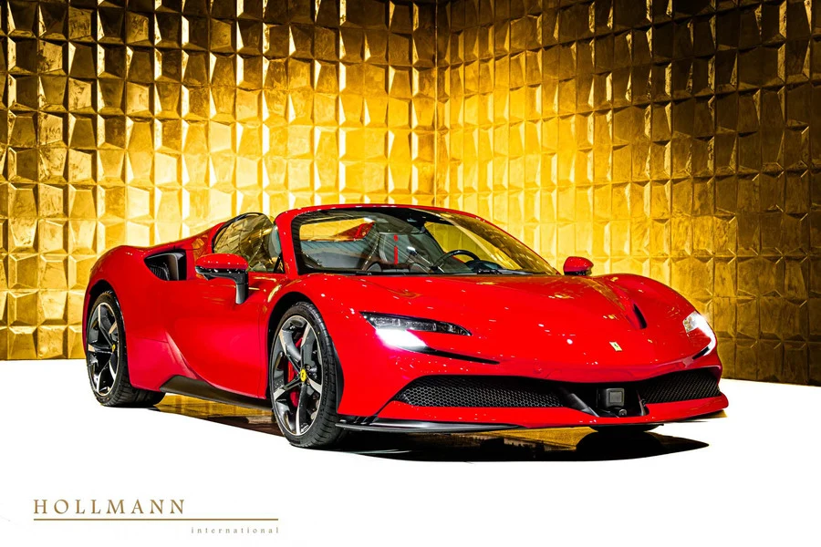 Ferrari SF90 Spider, front three-quarter view.