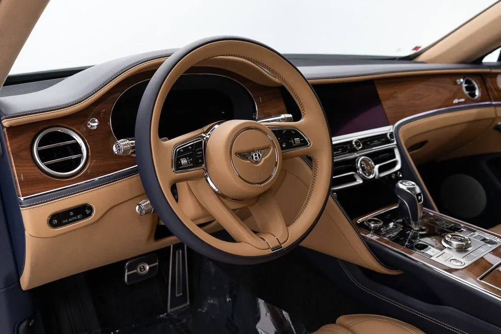 2026 Bentley Flying Spur Azure interior, dashboard, Camel / Imperial Blue