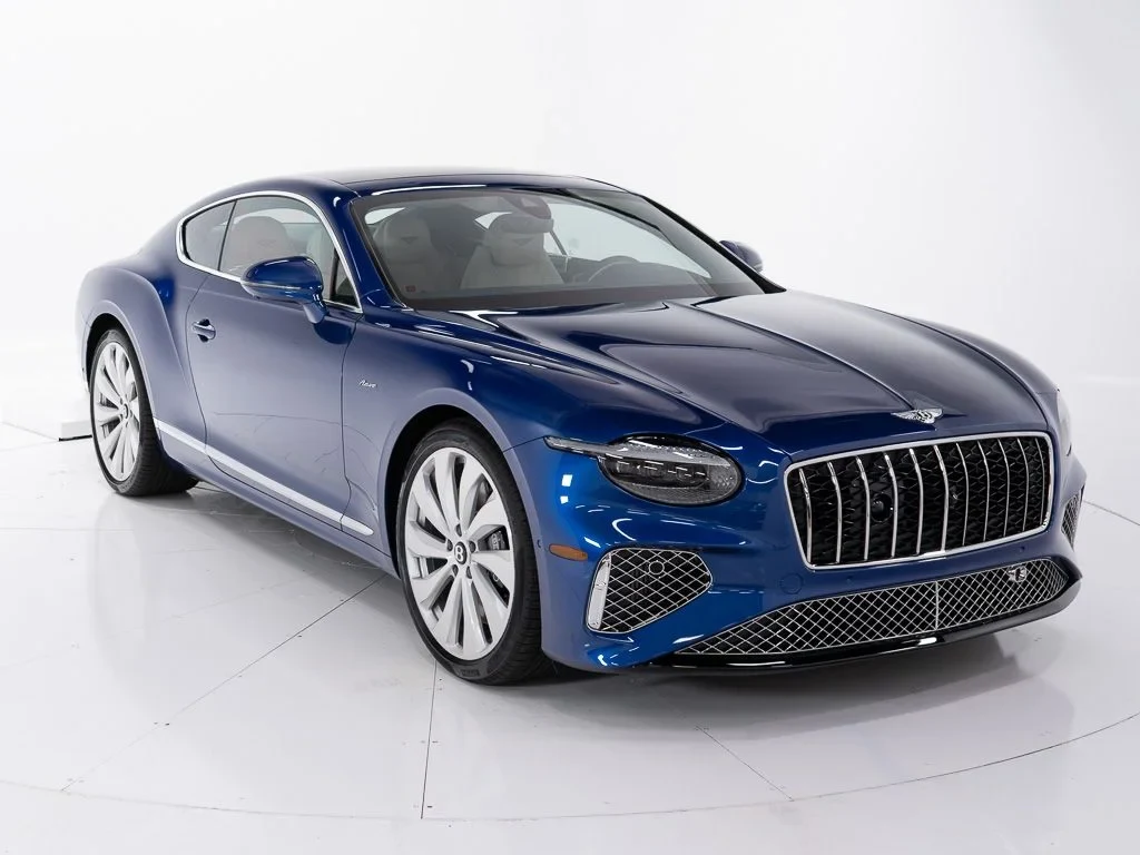 2026 Bentley Continental GT Azure for sale, front three-quarter view, Moroccan Blue