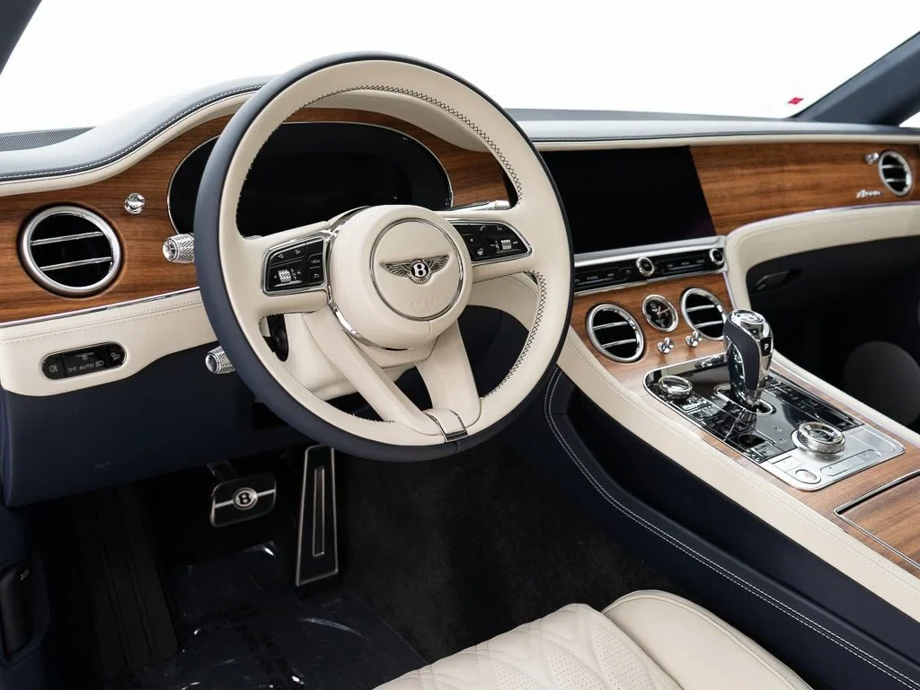 2026 Bentley Continental GT Azure interior, dashboard, Linen / Imperial Blue