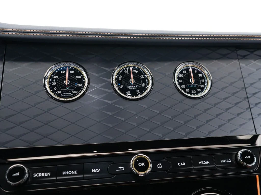2026 Bentley Continental GT S interior, Imperial Blue / Mandarin - by Mulliner