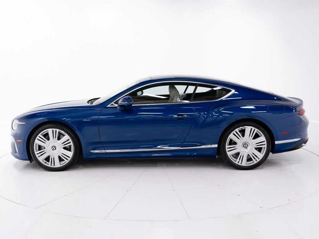 2026 Bentley Continental GT Azure, side profile, Sequin Blue - by Mulliner