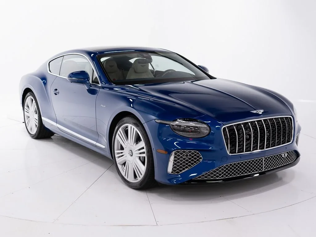 2026 Bentley Continental GT Azure for sale, front three-quarter view, Sequin Blue - by Mulliner
