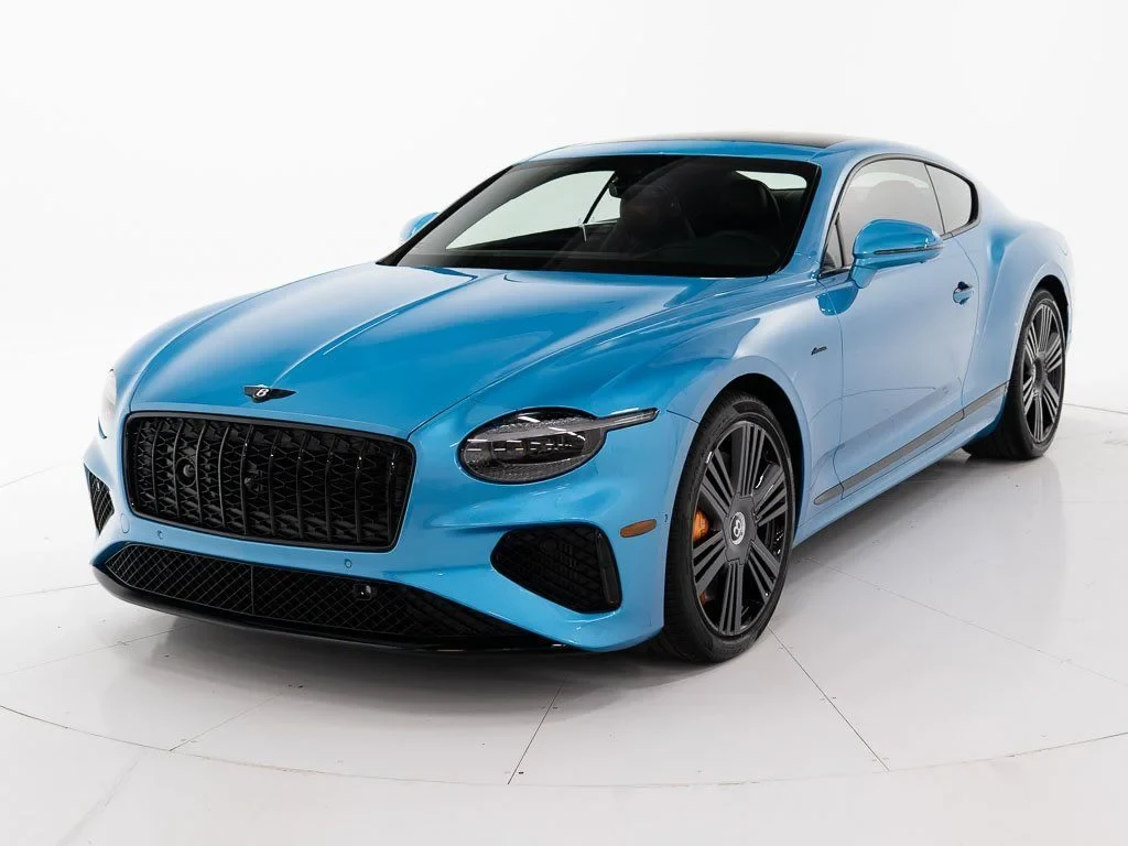 2026 Bentley Continental GT Azure for sale, front three-quarter view, Kingfisher - by Mulliner