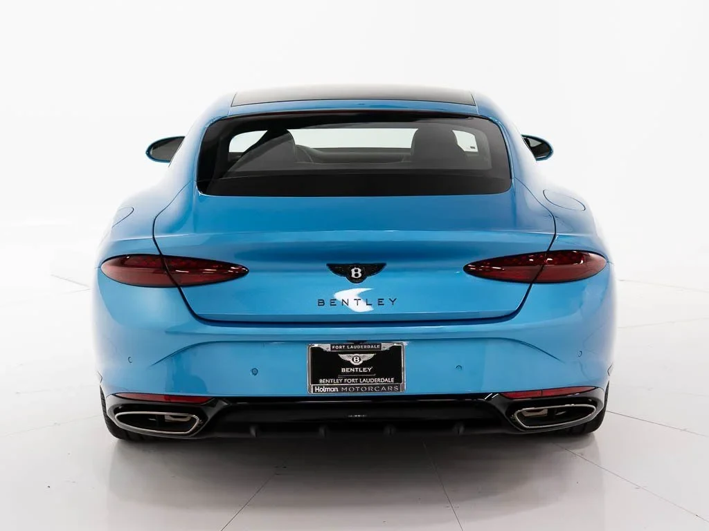 2026 Bentley Continental GT Azure, rear three-quarter view, Kingfisher - by Mulliner