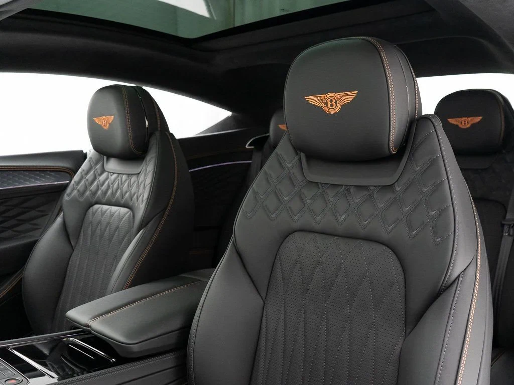 2026 Bentley Continental GT Azure interior, seats, Beluga / Mandarin - by Mulliner