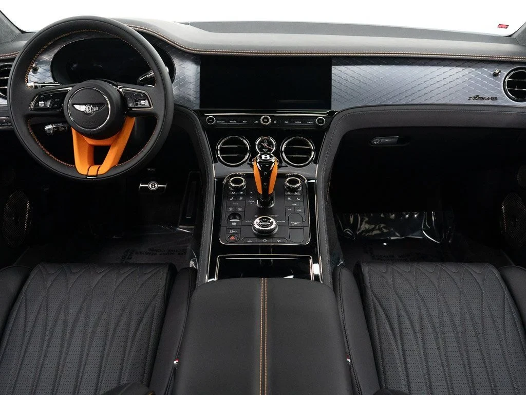 2026 Bentley Continental GT Azure interior, dashboard, Beluga / Mandarin - by Mulliner
