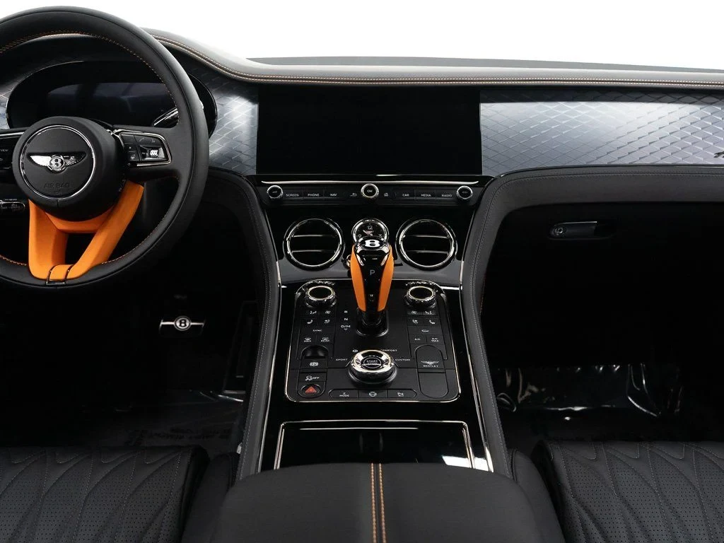 2026 Bentley Continental GT Azure interior, dashboard, Beluga / Mandarin - by Mulliner