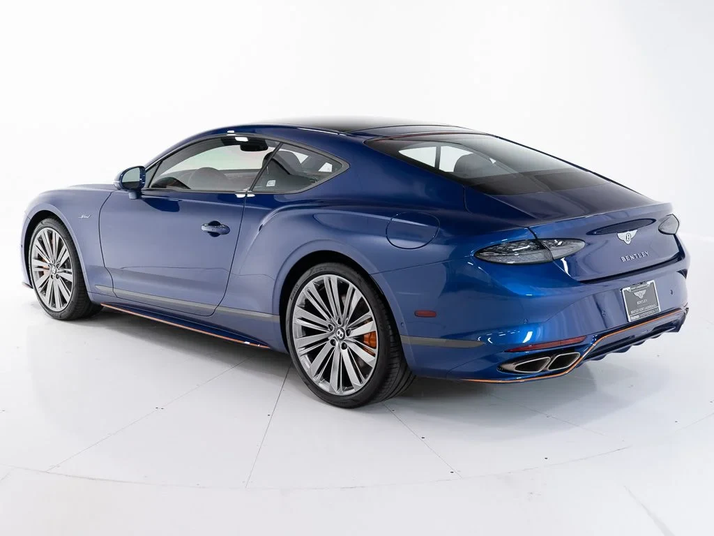 2026 Bentley Continental GT Speed for sale, exterior, Moroccan Blue w/Pinstripe in Mandarin