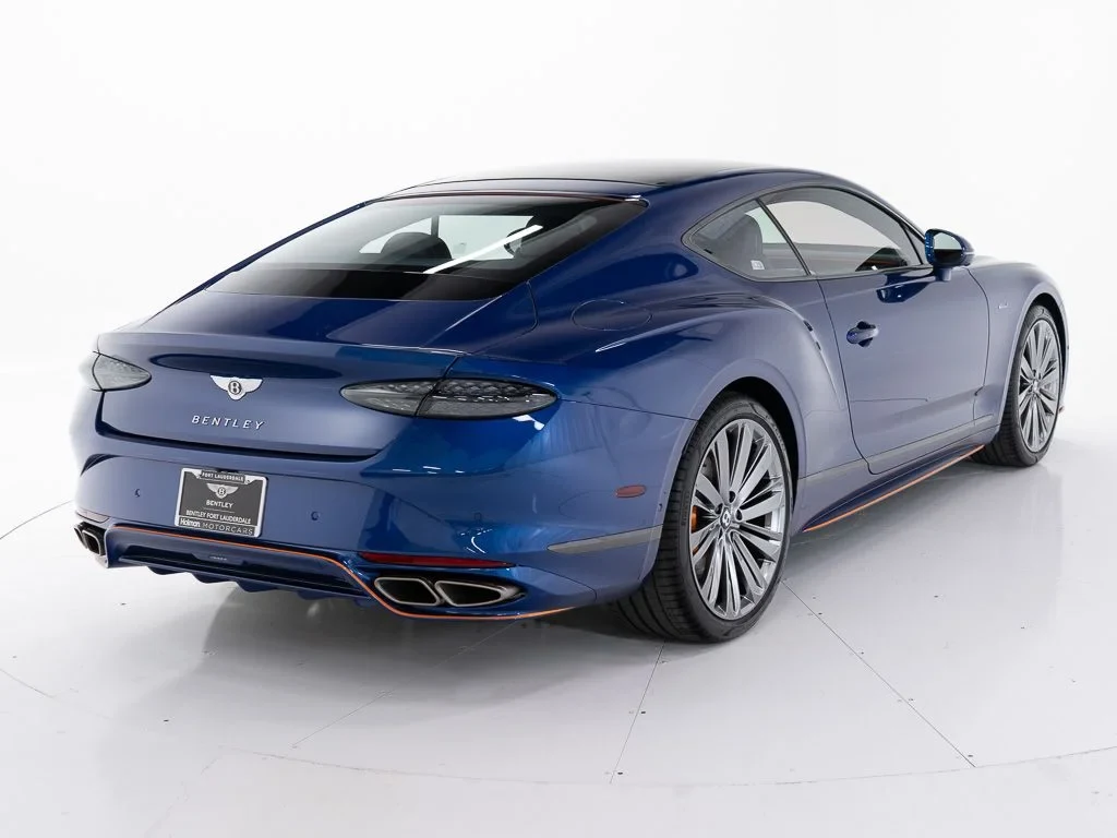 2026 Bentley Continental GT Speed for sale, exterior, Moroccan Blue w/Pinstripe in Mandarin
