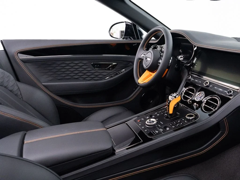 2026 Bentley Continental GTC S interior, Beluga / Mandarin - by Mulliner