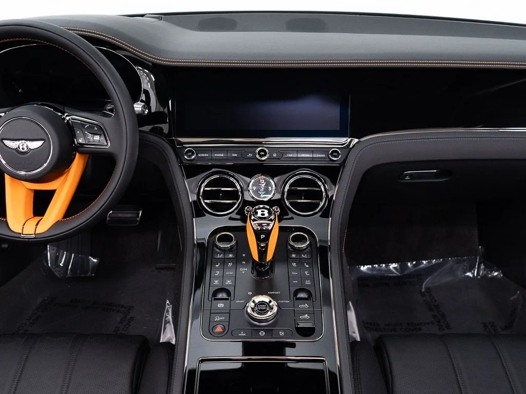 2026 Bentley Continental GTC S interior, dashboard, Beluga / Mandarin - by Mulliner