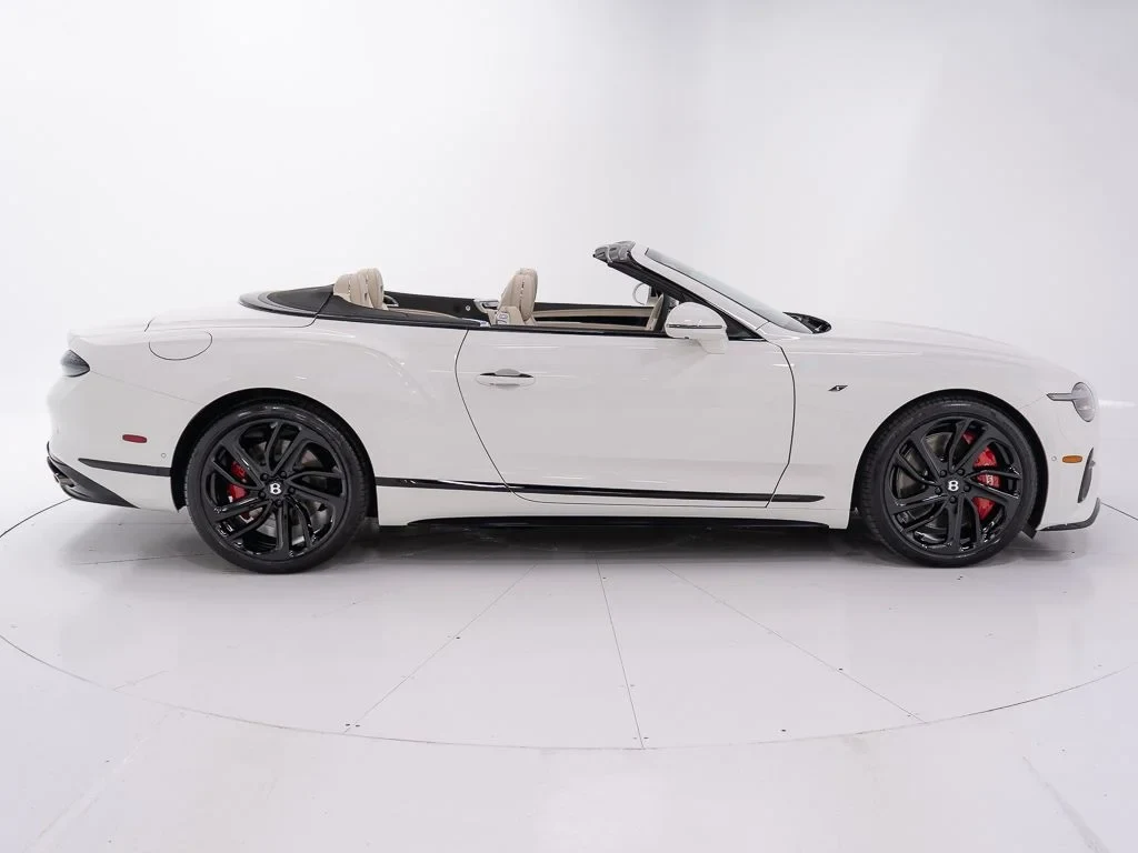 2026 Bentley Continental GTC S, side profile, Glacier White